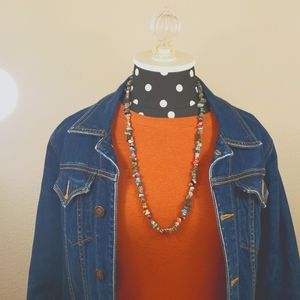 NEW NATIVE AMERICAN INDIAN Sterling Silver Treasure Stone Beaded Necklace